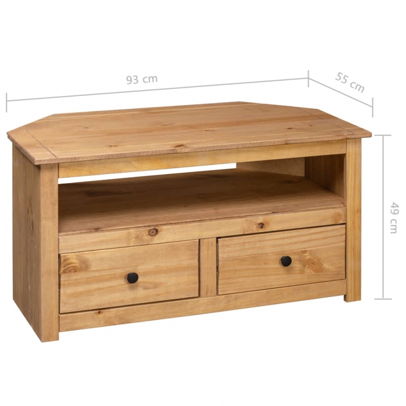TV-Eckschrank 93 x 49 x 49 cm Massivholz Panama-Kiefer