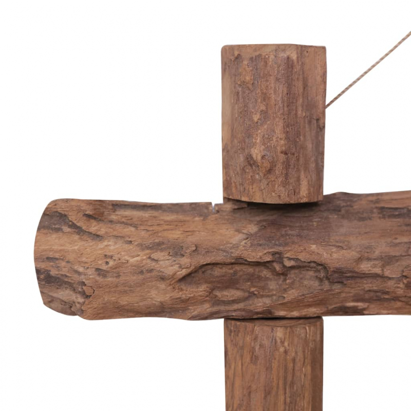 Holzspiegel Natur 70x70 cm Recyceltes Teakholz