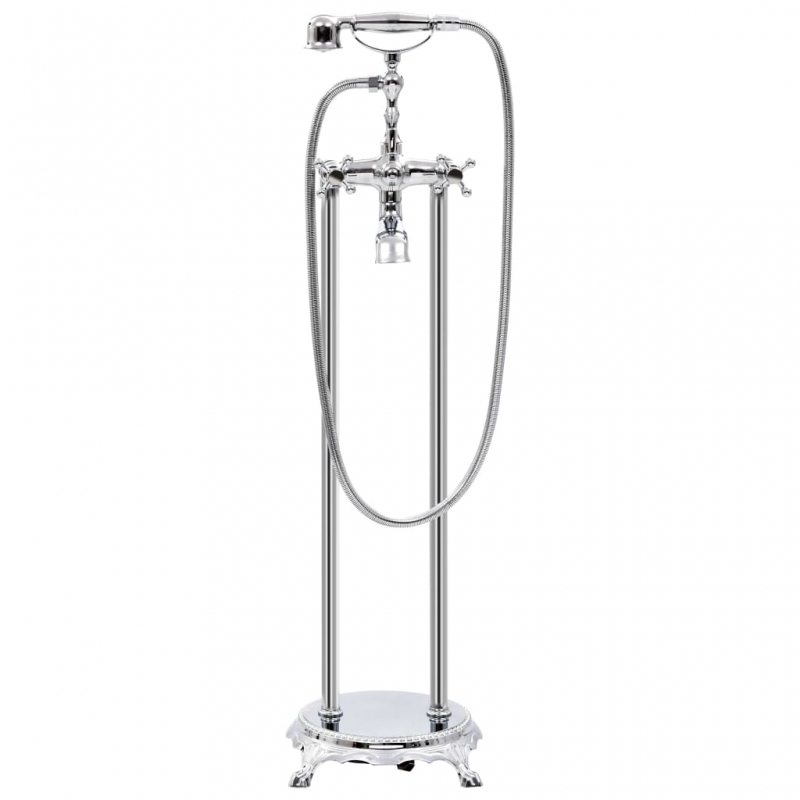 Freistehende Badewannenarmatur Edelstahl 99,5 cm Silbern