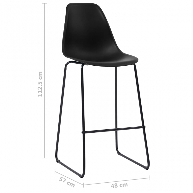 Barhocker 2 Stk. Schwarz Kunststoff