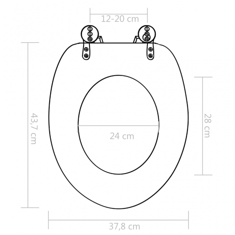 Toilettensitze 2 Stk. Soft-Close-Deckel MDF Porzellan-Design