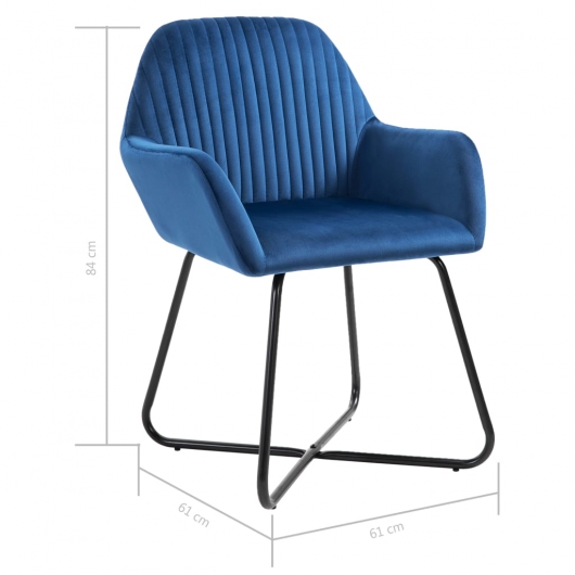 Esszimmerstühle 4 Stk. Blau Samt