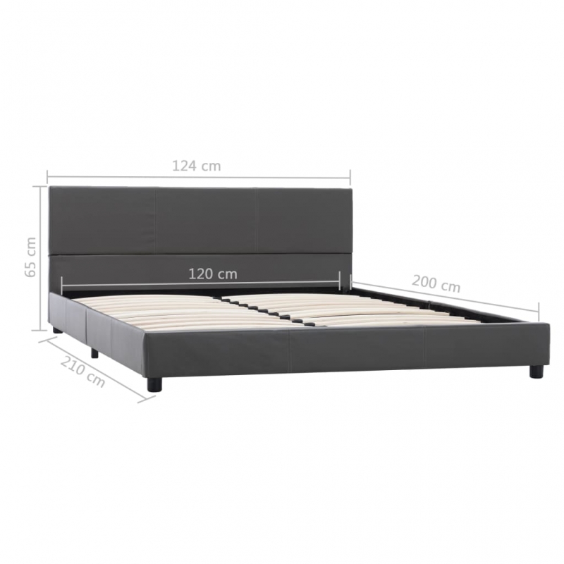 Bettgestell Grau Kunstleder 120x200 cm