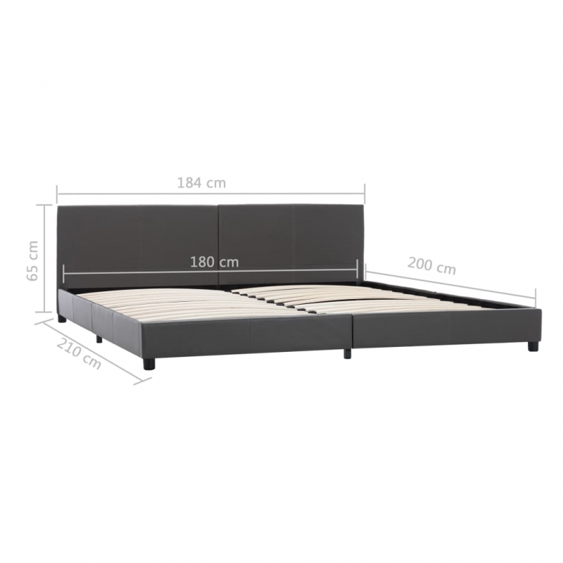 Bettgestell Grau Kunstleder 180x200 cm