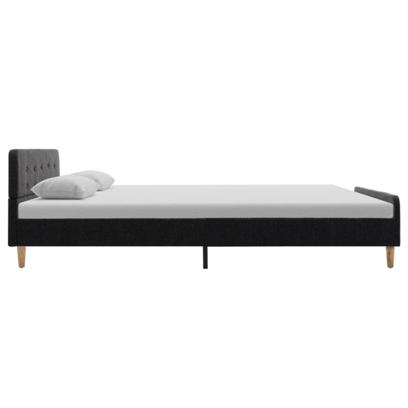 Bettgestell Dunkelgrau Sackleinen 160x200 cm