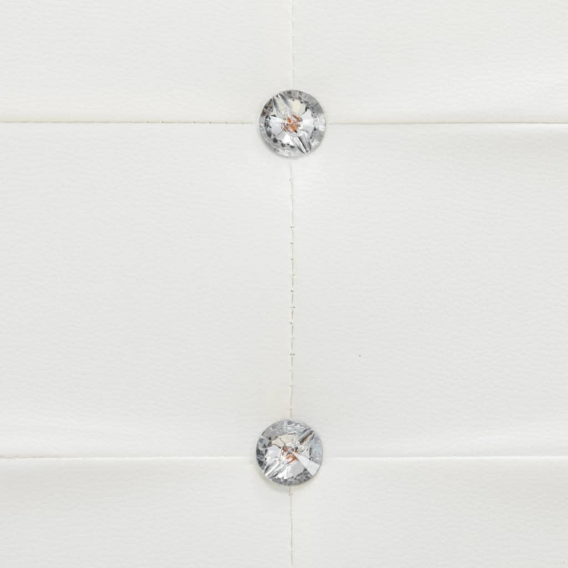 Bett mit Matratze Weiß Kunstleder 140 x 200 cm