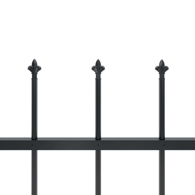Gartenzaun mit Speerspitzen Stahl 10,2 x 1 m Schwarz
