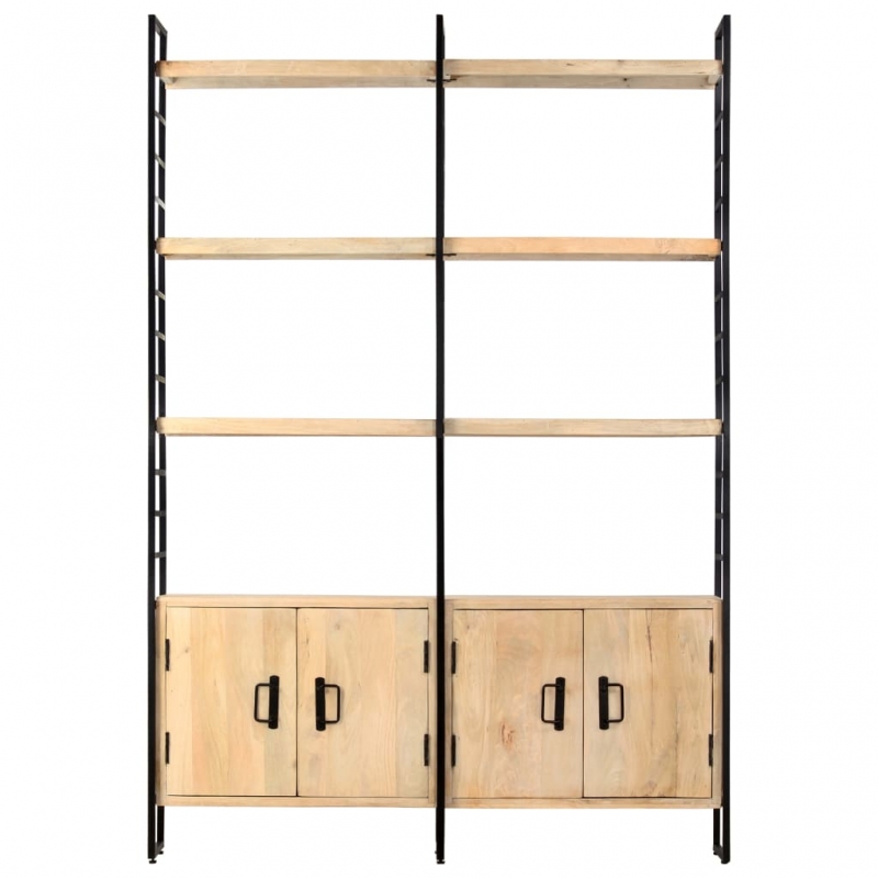 Bücherregal 4 Etagen 124x30x180 cm Mango Massivholz