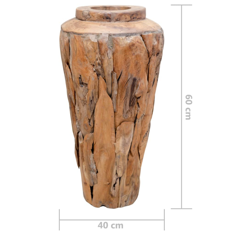 Deko-Vase 40 x 60 cm Massivholz Teak