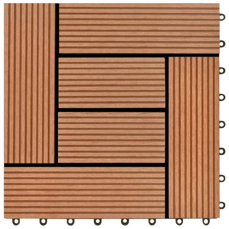 22 Stk. Terrassenfliesen 30 x 30 cm 2 qm WPC Braun