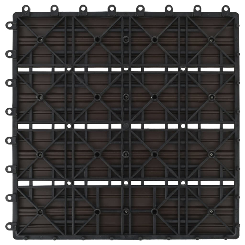 22 Stk. Terrassenfliesen 30 x 30 cm 2 qm WPC Dunkelbraun