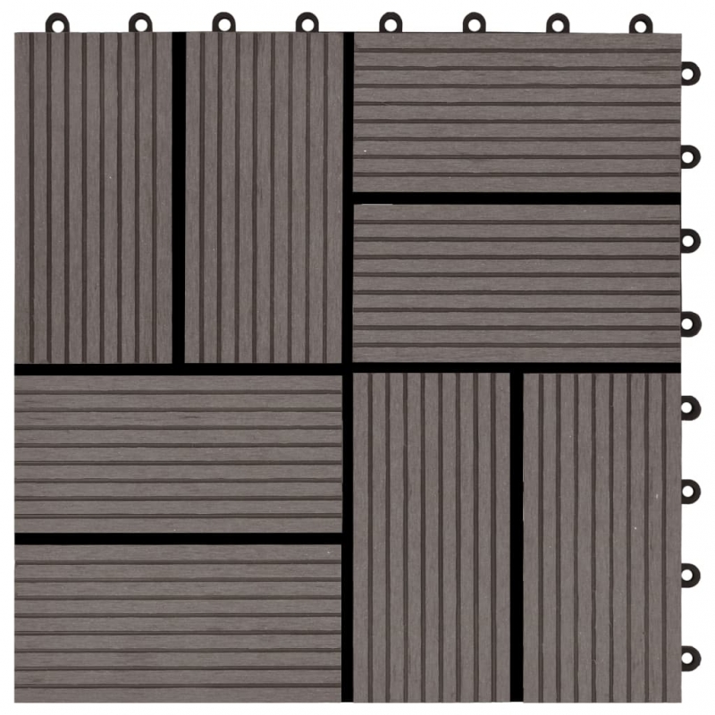 22 Stk. Terrassenfliesen 30 x 30 cm 2 qm WPC Dunkelbraun