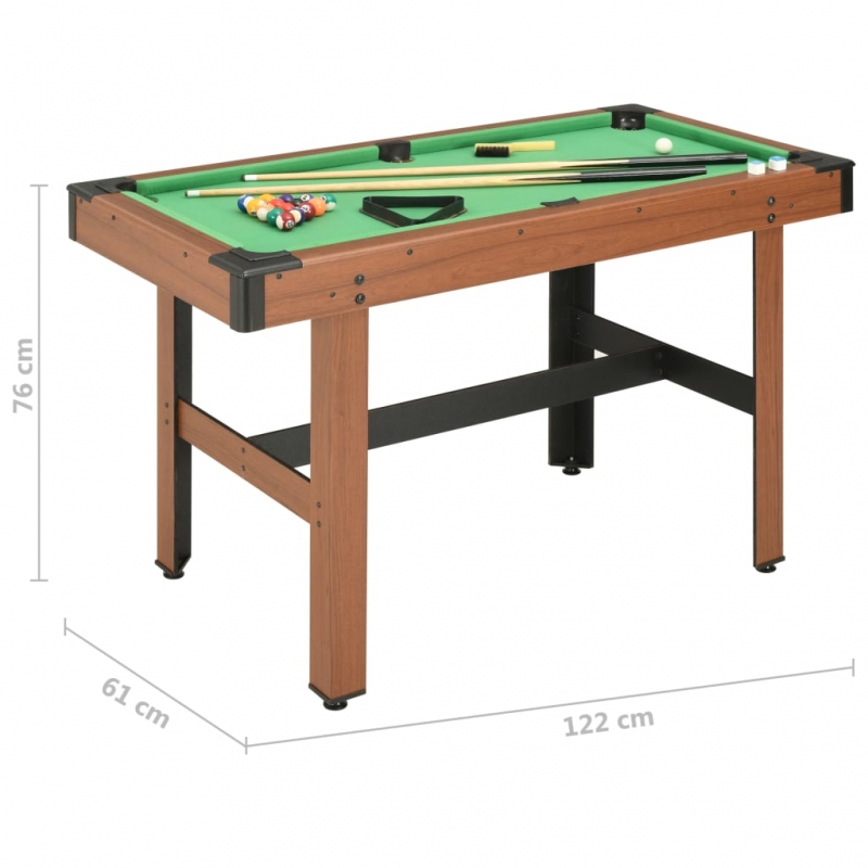 Billardtisch 4 Fuß 122×61×76 cm Braun