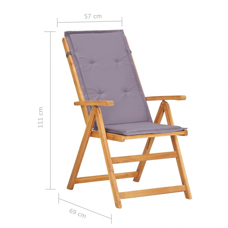 Verstellbare Gartenstühle 2 Stk. Braun Massivholz Akazie