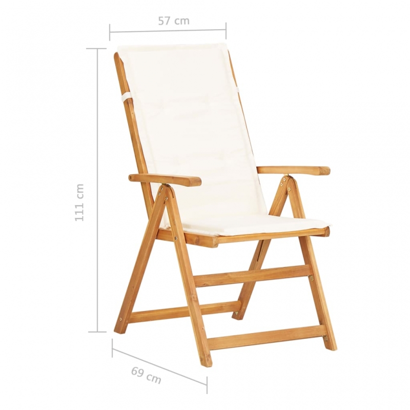 Verstellbare Gartenstühle 2 Stk. Braun Massivholz Akazie