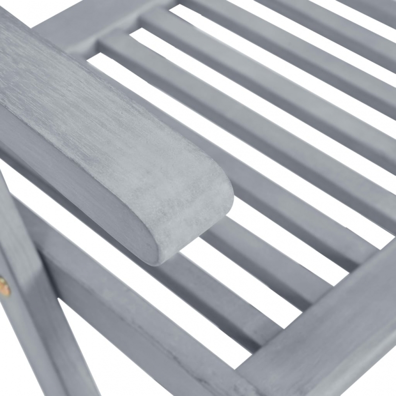 Verstellbare Gartenstühle 2 Stk. Grau Massivholz Akazie