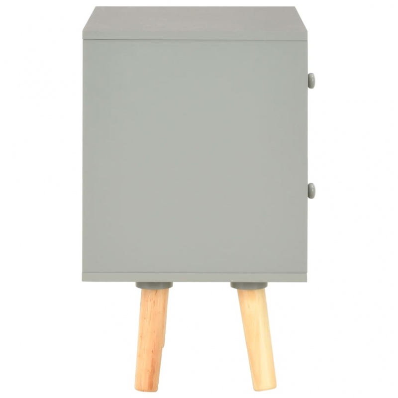 Nachttische 2 Stk. Grau 40 x 30 x 50 cm Kiefer Massivholz
