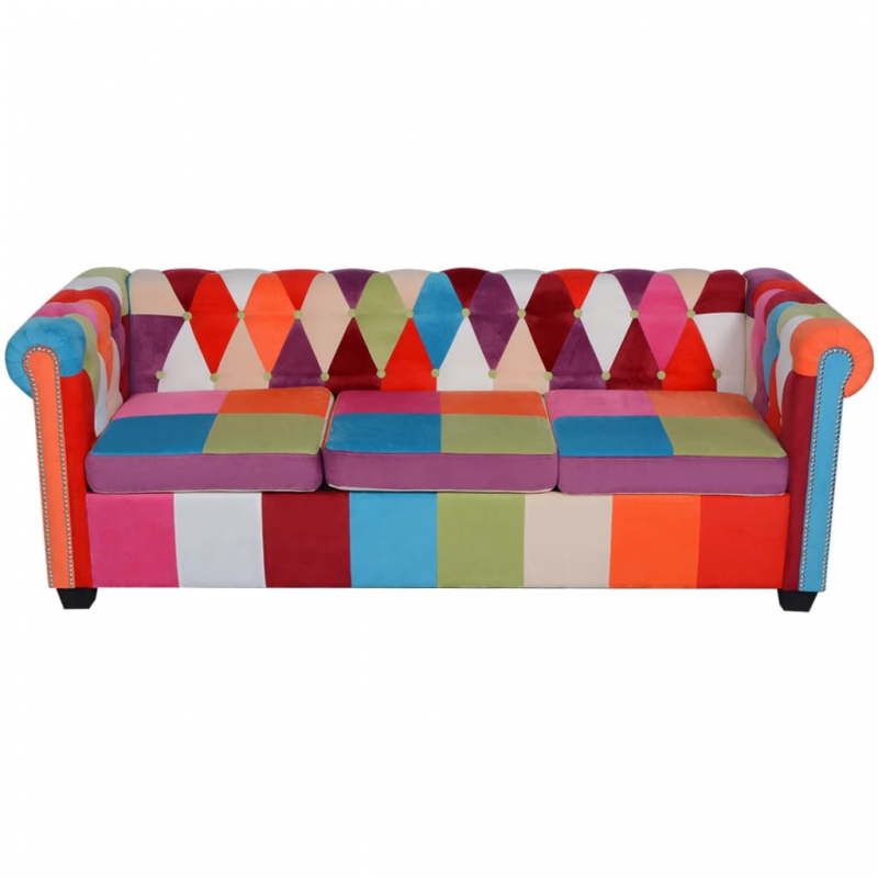 2-tlg. Chesterfield-Sofa-Set Stoff