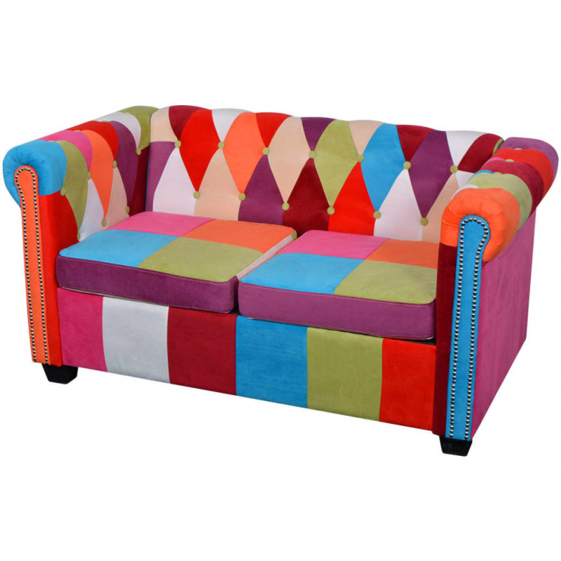 2-tlg. Chesterfield-Sofa-Set Stoff