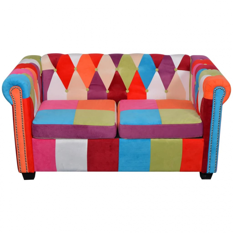 2-tlg. Chesterfield-Sofa-Set Stoff