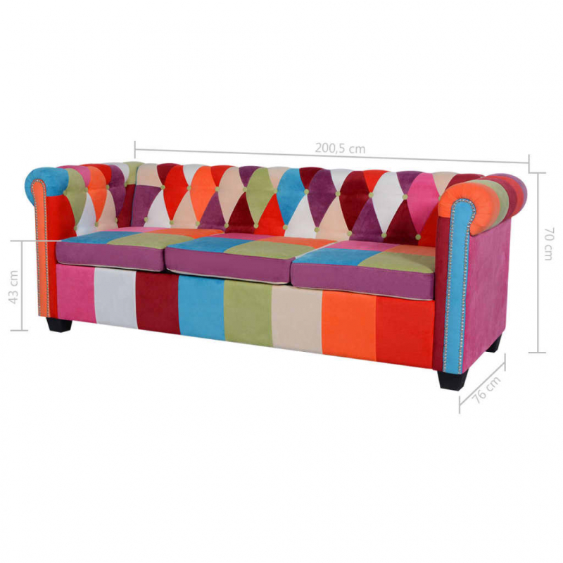 2-tlg. Chesterfield-Sofa-Set Stoff