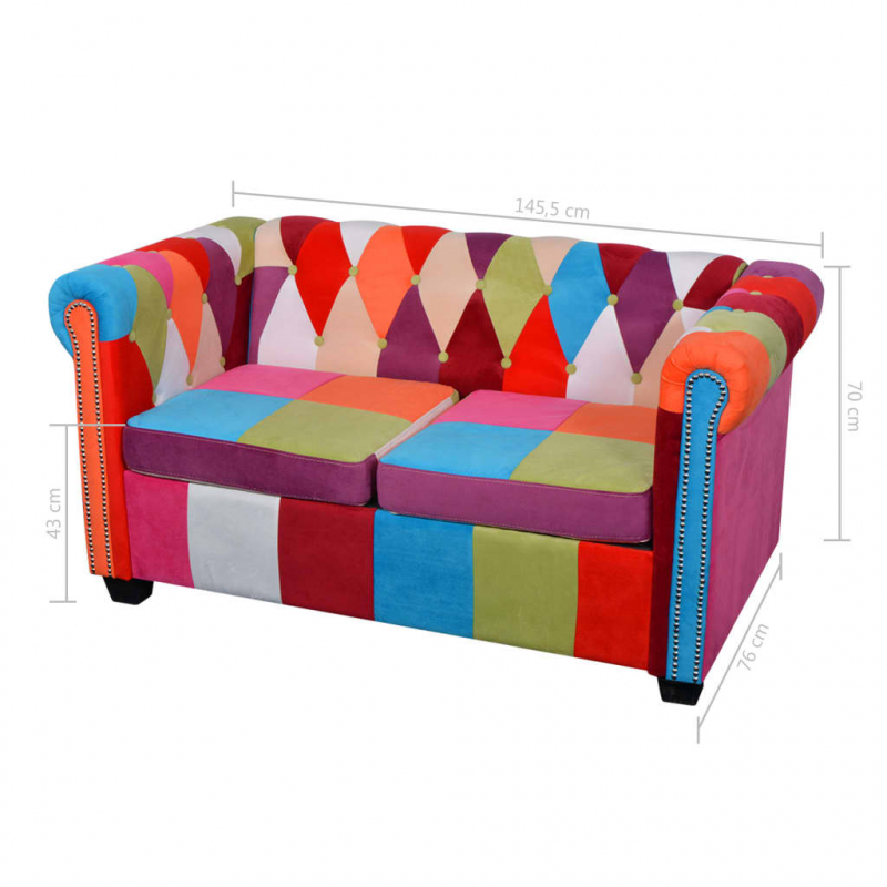 2-tlg. Chesterfield-Sofa-Set Stoff