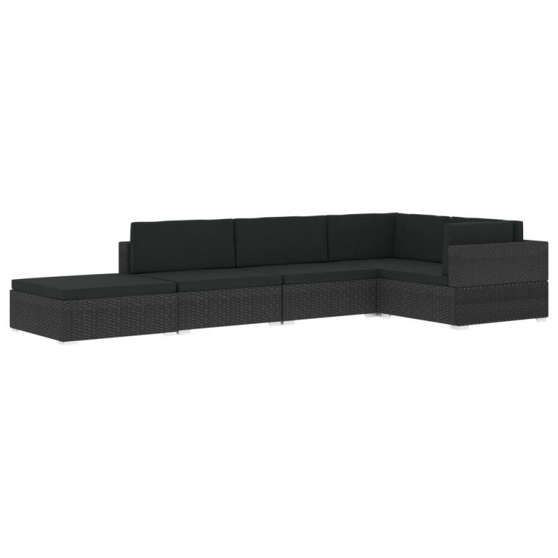 Modular-Sofa-Mittelteil 1 Stk. + Auflagen Poly Rattan Grau