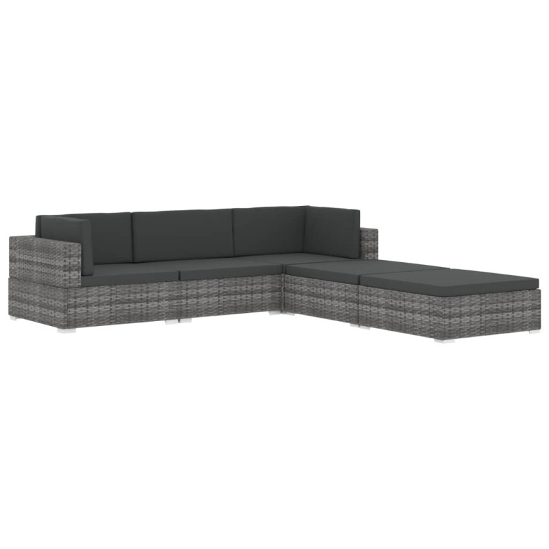 Modular-Sofa-Eckteil 1 Stk. + Auflagen Poly Rattan Schwarz