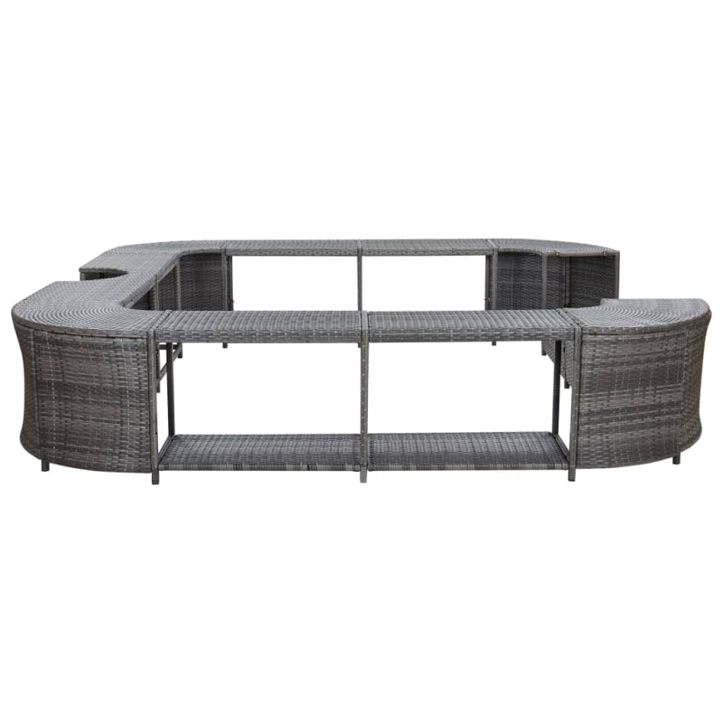 Whirlpool-Umrandung Quadratisch Grau 268x268x55 cm Poly Rattan