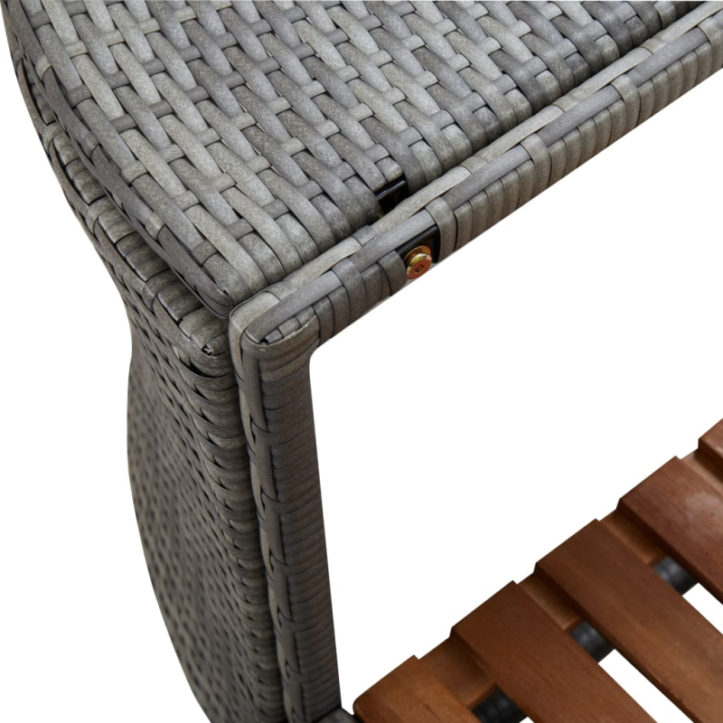 Whirlpool-Umrandung Quadratisch Grau 268x268x55 cm Poly Rattan