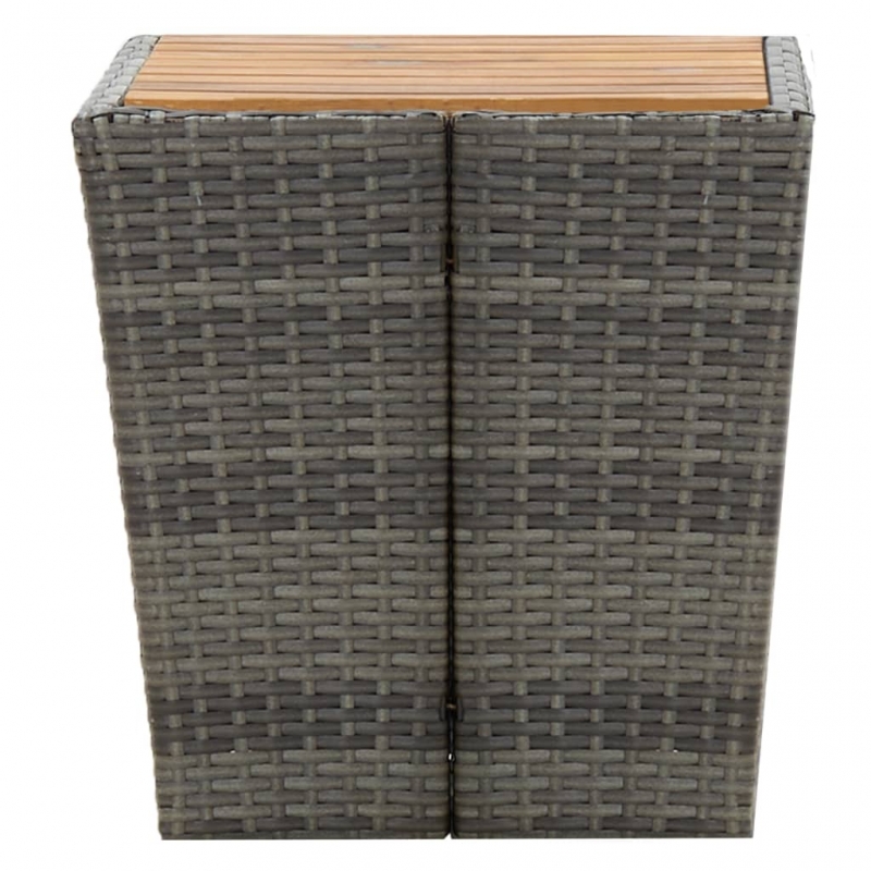 Beistelltisch Grau 41,5×41,5×43 cm Poly Rattan & Massivholz