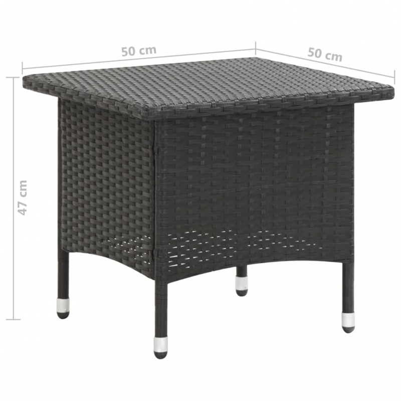 Beistelltisch Schwarz 50x50x47 cm Poly Rattan