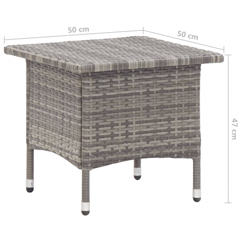 Beistelltisch Grau 50x50x47 cm Poly Rattan