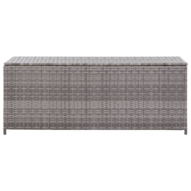 Garten-Auflagenbox Grau 150x50x60 cm Poly Rattan