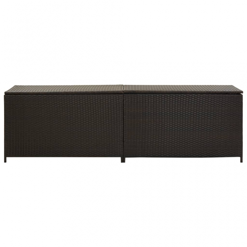Gartenbox Poly Rattan 200x50x60 cm Braun