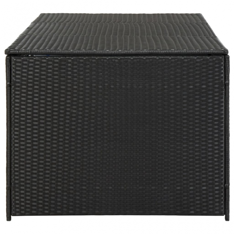 Gartenbox Poly Rattan 180x90x70 cm Schwarz
