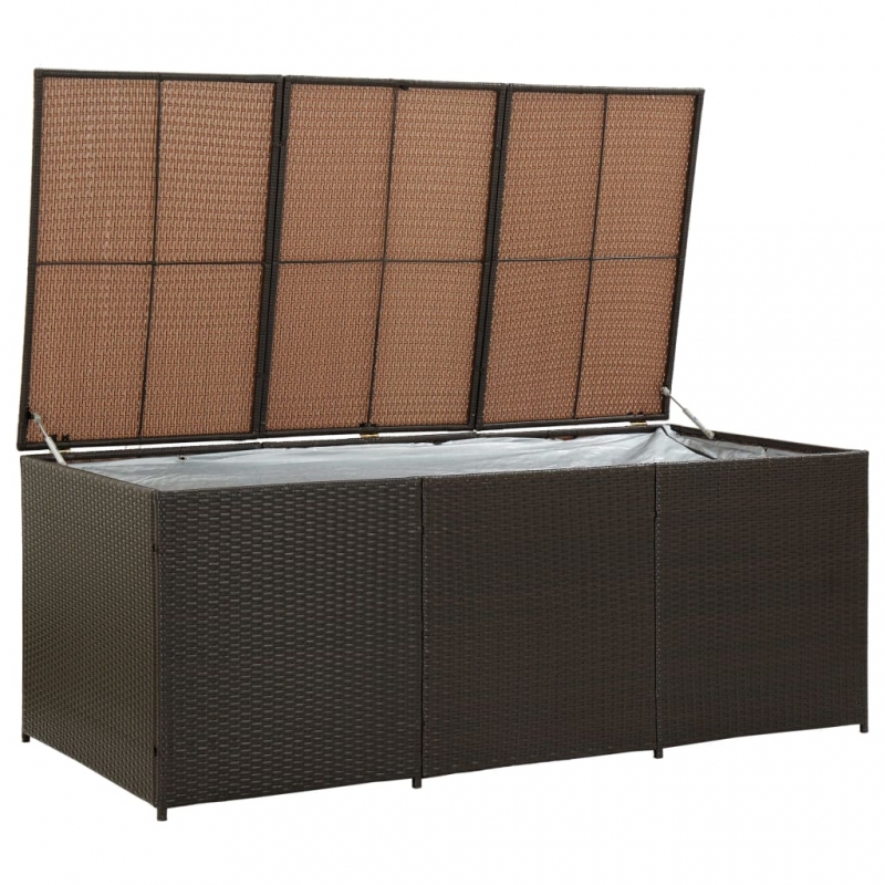 Gartenbox Poly Rattan 180x90x70 cm Braun