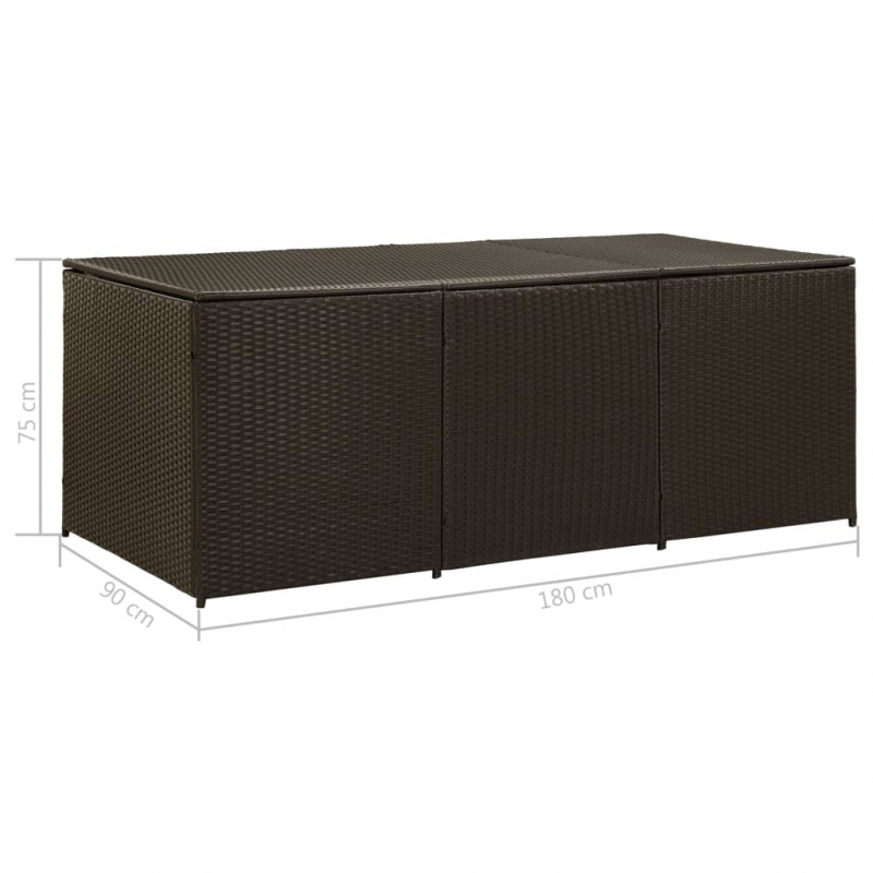 Gartenbox Poly Rattan 180x90x70 cm Braun