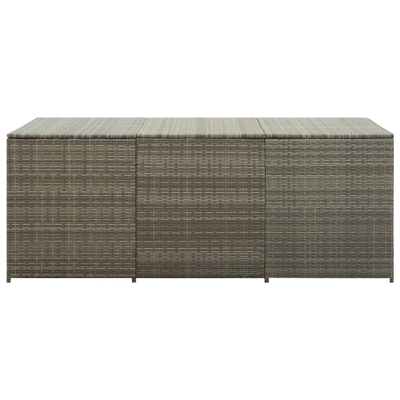 Gartenbox Poly Rattan 180x90x70 cm Grau