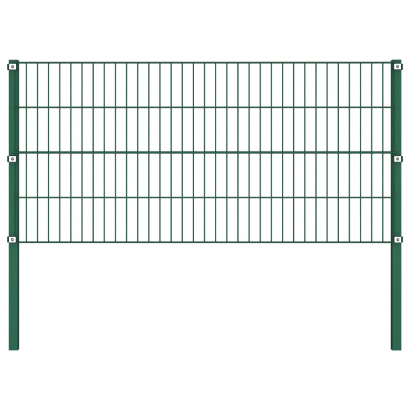Zaunfeld mit Pfosten Eisen 8,5 x 0,8 m Grün