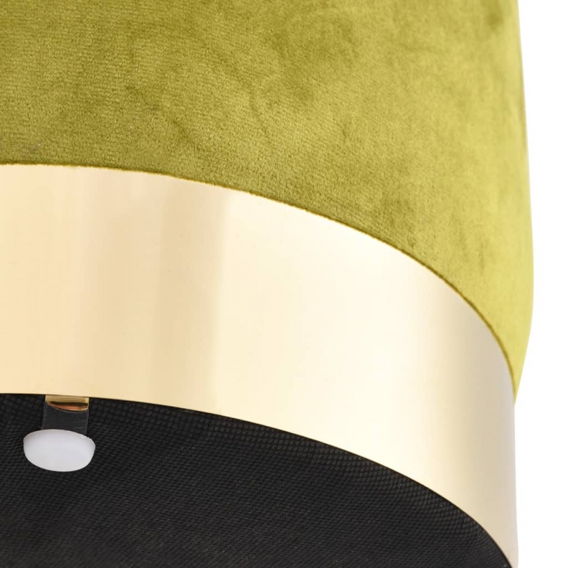 Hocker Dunkelgrün und Golden Samt