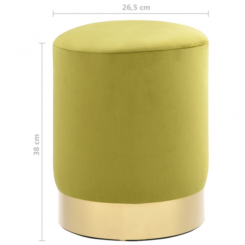 Hocker Dunkelgrün und Golden Samt