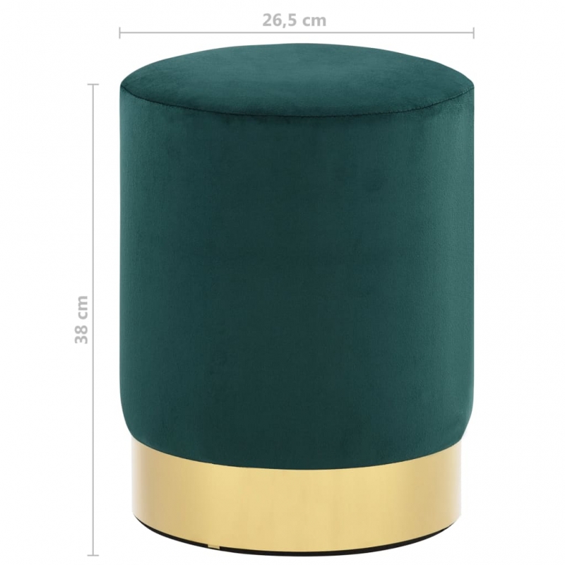 Hocker Senfgrün und Golden Samt