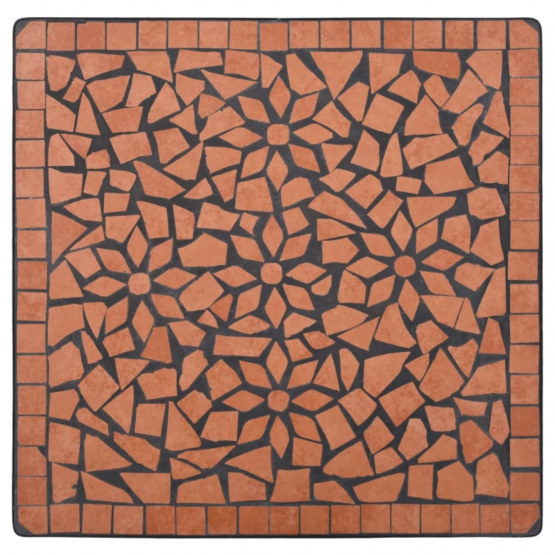 Mosaik-Bistrotisch Terrakottarot 60 cm Keramik