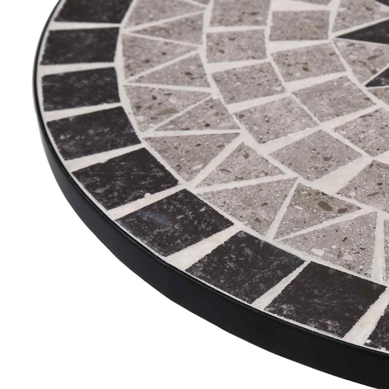 Mosaik-Bistrotisch Grau 60 cm Keramik