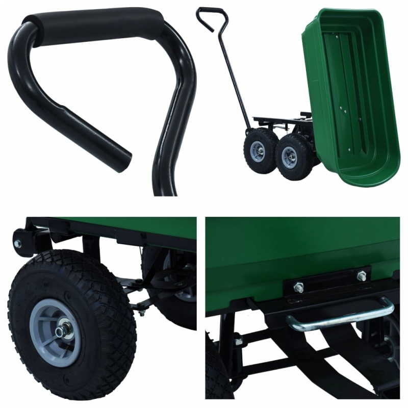 Garten-Kippwagen 300 kg 75 L Grün