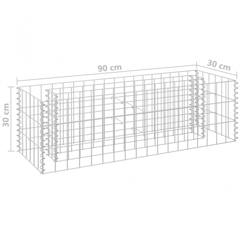Gabionen-Hochbeet Verzinkter Stahl 90×30×30 cm