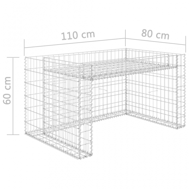 Rasenmäher-Garage mit Hochbeet 110x80x60 cm Stahldraht
