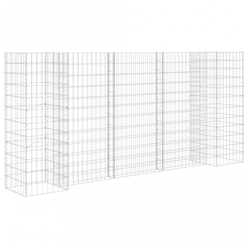 H-förmiger Gabionen-Pflanzkorb Stahldraht 260x40x120 cm