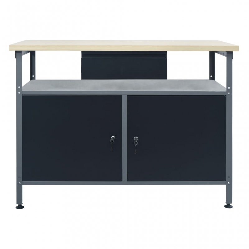 Werkbank Schwarz 120x60x85 cm Stahl